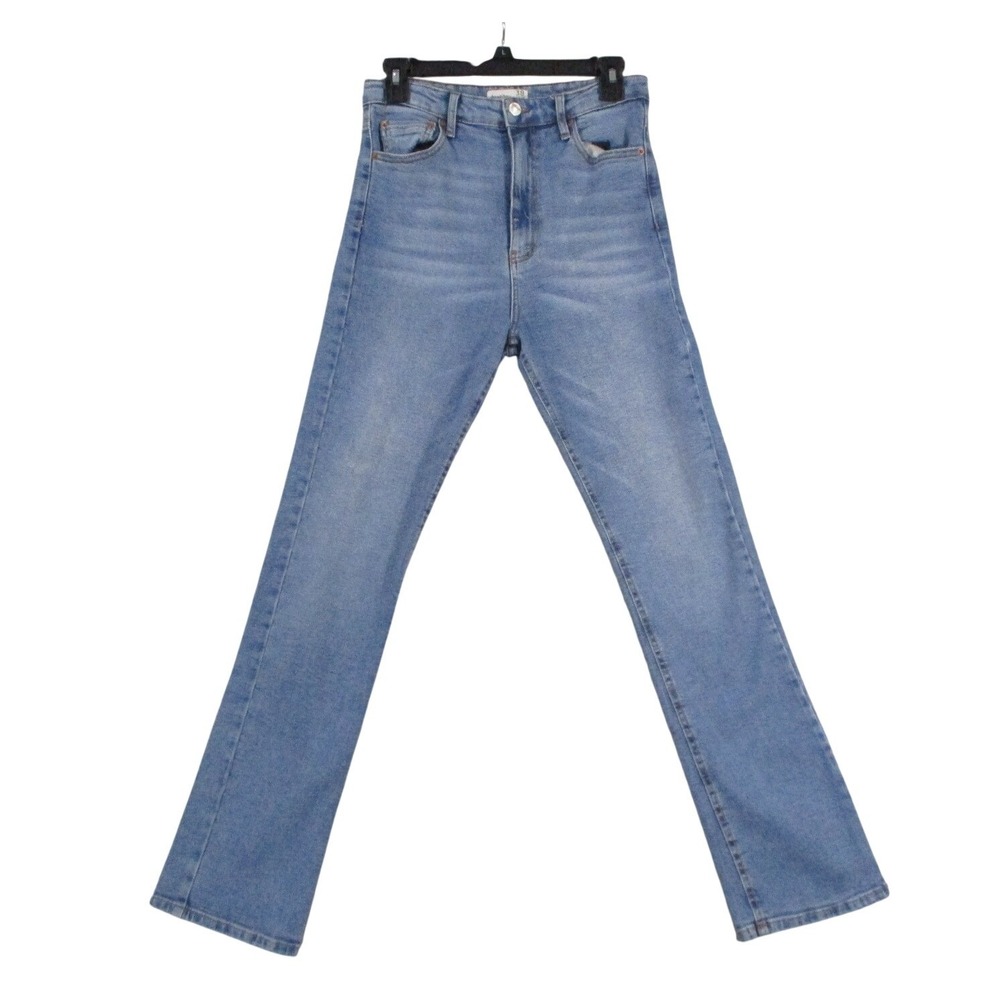 Stradivarius Womens High Waisted Slim‎ Straight Leg Jeans Blue Size 6 38 MEX 28